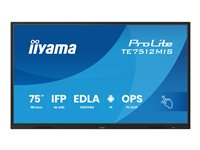 iiyama ProLite TE7512MIS-B4AG - 75" Diagonal klass (74.52" visbar) LED-bakgrundsbelyst LCD-skärm - interaktiv digital skyltning - med pekskärm (multi-touch) / PC-anslutning som tillval - 4K UHD (2160p) 3840 x 2160 - Direct LED - svart (ram), matt finish - med iiyama WiFi-modul (OWM002) TE7512MIS-B4AG
