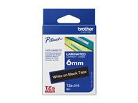 Brother TZe-315 - Standardlim - vitt på svart - Rulle (0,6 cm x 8 m) 1 kassett(er) bandlaminat - för Brother PT-D210, D600, H110; P-Touch PT-1005, 1880, E310, E800; P-Touch Cube Plus PT-P710 TZE315