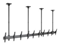 Multibrackets M Ceiling Mount Pro MBC5X1U - Monteringssats (kabelhanteringsklämma, 4 stångklämmor, 4 takplattor med skydd, 5 lutningsarmar, 6 förlängningsskenor, 12 x intern stångkoppling, 6 enkla skärmskenor (1 m), enkel skärmskena (48 cm), 16 förlängningsstänger (80 cm)) - en sida - för 5 LCD-bildskärmar - aluminium, stål - svart - skärmstorlek: 40"-65" 7350105215353