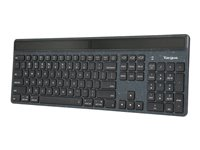 Targus EcoSmart - Tangentbord - hållbar energiutvinning - antimikrobiell - bakgrundsbelyst - trådlös - Bluetooth 5.0 - QWERTY - brittisk - tangentbrytare: Saxnyckel - svart - hållbar förpackning AKB868UK