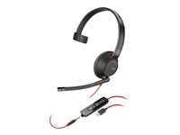 Poly Blackwire C5210 - Blackwire 5200 series - headset - på örat - kabelansluten - USB-C, 3,5 mm kontakt - svart - Certifierad för Microsoft-teams, Certifierad för Skype for Buisness, Cisco Jabber-certifierad, Avaya-certifierad 805H4A6