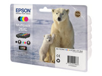 Epson 26XL Multipack - 4-pack - XL - svart, gul, cyan, magenta - original - blister med RF-larm/akustiskt larm - bläckpatron - för Expression Premium XP-510, 520, 600, 605, 610, 615, 620, 625, 700, 710, 720, 800, 810, 820 C13T26364020