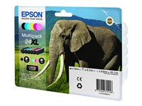 Epson 24XL Multipack - 6-pack - 55.7 ml - XL - svart, gul, cyan, magenta, ljus magenta, ljus cyan - original - blister - bläckpatron - för Expression Photo XP-55, 750, 760, 850, 860, 950, 960, 970; Expression Premium XP-750, 850 C13T24384011