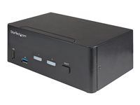 StarTech.com 2-ports HDMI KVM-switch för dubbla skärmar - 4K 60 Hz Ultra HD HDR - Desktop 4K HDMI 2.0 KVM-switch med 2 portar USB 3.0-hubb (5 Gbit/s) och 4x USB 2.0 HID, ljud - Snabbtangenter för omkoppling - TAA - Omkopplare för tangentbord/video/mus/ljud - 2 x KVM/ljud - skrivbordsmodell - TAA-kompatibel SV231DHU34K6