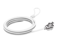 Compulocks T-bar Security Keyed Cable Lock - Lås för säkerhetskabel - vit - 1.83 m - för Compulocks iPad 10.2-inch; Maclocks Rise Freedom Enclosed Rolling Kiosk CL15W