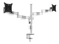Multibrackets M Officeline - Monteringssats (bordsfäste, dubbel VESA arm-montering) - för 2 LCD-bildskärmar - stål - vit - skärmstorlek: 15"-30" - disk-monteringsbar 7350022736627