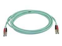 StarTech.com Aqua OM4 Duplex fiberoptisk kabel i multiläge - 100 Gb - 50/125 - LSZH - LC/LC - 3 m - Nätverkskabel - LC multiläge (hane) till LC multiläge (hane) - 3 m - fiberoptisk - duplex - 50/125 mikron - OM4 - havsblå 450FBLCLC3