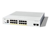 Cisco Catalyst 1300-16P-2G - Switch - L3 - Administrerad - 16 x 10/100/1000 (PoE+) + 2 x Gigabit SFP - rackmonterbar - PoE+ (120 W) C1300-16P-2G