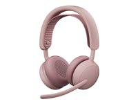 Logitech Zone Wireless 2 ES - Headset - på örat - Bluetooth - trådlös, kabelansluten - aktiv brusradering - USB-C - rosa - Certifierad för Microsoft-teams 981-001521