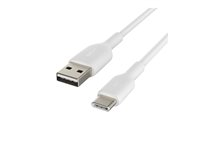 Belkin BoostCharge - USB-kabel - USB-C (hane) till USB (hane) - 15 cm - vit CAB001BT0MWH