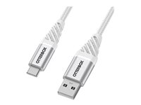 OtterBox Premium - USB-kabel - 24 pin USB-C (hane) till USB (hane) - USB 2.0 - 3 A - 1 m - molnvit 78-52667