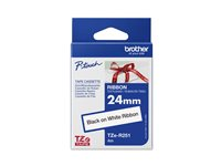 Brother TZe-R251 - Satin - svart på vitt - Rulle (2,4 cm x 4 m) 1 kassett(er) bandtejp - för Brother PT-D600; P-Touch PT-E800; P-Touch Cube Plus PT-P710; P-Touch Cube Pro PT-P910 TZER251