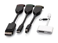 C2G Universal 4K HDMI Dongle Adapter Ring with Color Coded Mini DisplayPort, DisplayPort, USB-C, and Lightning - Videoadaptersats - svart - stöd för 4K C2G30041