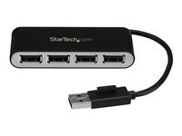 StarTech.com Bärbar USB 2.0-hubb med 4 portar och inbyggd kabel - Hubb - 4 x USB 2.0 - skrivbordsmodell ST4200MINI2
