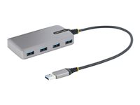 StarTech.com 4-Port USB Hub, USB 3.0 5Gbps, Bus Powered, USB-A to 4x USB-A Hub with Optional Auxiliary Power Input, Portable Desktop/Laptop USB Hub with 1ft (30cm) Attached Cable - USB Expansion Hub (5G4AB-USB-A-HUB) - Hubb - 4 x USB 3.2 Gen 1 + 1 x micro-USB - skrivbordsmodell 5G4AB-USB-A-HUB