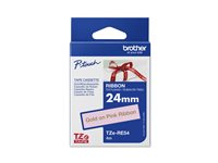 Brother TZe-RE54 - Satin - guld på rosa - Rulle (2,4 cm x 4 m) 1 kassett(er) bandtejp - för Brother PT-D600; P-Touch PT-3600, D600, D800, E550, P750, P900, P950; P-Touch EDGE PT-P750 TZERE54