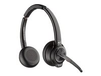 Poly Savi 8220 - Savi 8200 series - headset - på örat - DECT / Bluetooth - trådlös - USB-A via Bluetooth-adapter - svart - Zoomcertifierad, UC-certifierad 8D3F2AA#ABB
