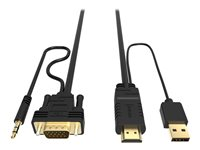 VISION Techconnect - Kabel för video / ljud - HDMI, USB (endast ström) hane till HD-15 (VGA), mini-phone stereo 3.5 mm hane - 2 m - svart - USB-ström TC 2MHDMIVGA/BL