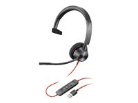Poly Blackwire 3310-M - Blackwire 3300 series - headset - på örat - kabelansluten - USB-C, 3,5 mm kontakt - svart - Certifierad för Microsoft-teams 760Q7AA