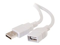 C2G 2m USB Extension Cable - USB A Male to USB A Female Cable - USB-kabel - USB (hona) till USB (hane) - 2 m - vit 19018