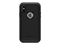 OtterBox Defender Series Filmless - Baksidesskydd för mobiltelefon - polykarbonat, syntetiskt gummi - svart - för Apple iPhone X, Xs 77-59464