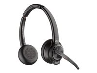Poly Savi 8220 - Savi 8200 series - headset - på örat - DECT / Bluetooth - trådlös - USB-A via Bluetooth-adapter - svart - UC-certifierad, Certifierad för Microsoft-teams 8D3F5AA