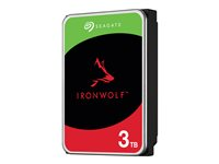 Seagate IronWolf ST3000VN006 - Hårddisk - 3 TB - inbyggd - SATA 6Gb/s - 5400 rpm - buffert: 256 MB - med 3 års Seagate Rescue Data Recovery ST3000VN006