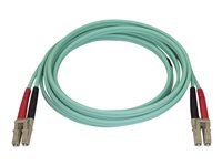 StarTech.com Aqua OM4 Duplex Multimode Fiber - 2m / 6 ft - 100 Gb - 50/125 - OM4 Fiber - LC to LC Fiber Patch Cable (450FBLCLC2) - Nätverkskabel - LC multiläge (hane) till LC multiläge (hane) - 2 m - fiberoptisk - duplex - 50/125 mikron - OM4 - havsblå 450FBLCLC2