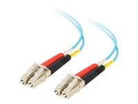 C2G LC-LC 10Gb 50/125 OM3 Duplex Multimode PVC Fiber Optic Cable (LSZH) - Nätverkskabel - LC multiläge (hane) till LC multiläge (hane) - 30 m - 30 m - fiberoptisk - duplex - 50/125 mikron - OM3 - halogenfri - havsblå 85557