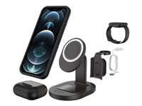 OtterBox - Trådlöst laddställ - 3-i-1 - strålande natt, svart - för Apple iPhone 12, 12 mini, 12 Pro, 12 Pro Max, 13, 13 mini, 13 Pro, 13 Pro Max 78-80599