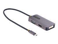 StarTech.com USB C Video Adapter, USB C to HDMI DVI VGA Adapter, Up to 4K 60Hz, Aluminum, Multiport Video Display Adapter for Laptops, Thunderbolt 3/4 Compatible, USB Type C Monitor Adapter - USB C Travel Adapter (118-USBC-HDMI-VGADVI) - Dockningsstation - USB-C - VGA, DVI, HDMI 118-USBC-HDMI-VGADVI