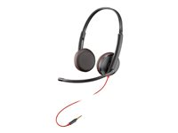 Poly Blackwire C3225 - Blackwire 3200 Series - headset - på örat - kabelansluten - 3,5 mm kontakt - svart - Skype-certifierat, Cisco Jabber-certifierad, Avaya-certifierad 7S4M7AA