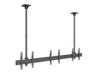 Multibrackets M Ceiling Mount Pro MBC3X1U - Monteringssats (2 takplattor, 4 skenor, 2 stångklämmor, 6 lutningsarmar, 8 förlängningsrör (80 cm), 2 skydd för takplattor) - för 3 LCD-bildskärmar - aluminium, stål - svart - skärmstorlek: 40"-65" - takmonterbar 7350073733477