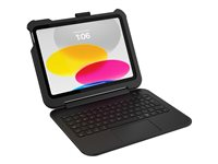 OtterBox Achiever Series Keyboard 360 - Tangentbord och foliefodral (tangentbordshölje) - med pekdyna - QWERTY - Nordisk - svart 77-97886