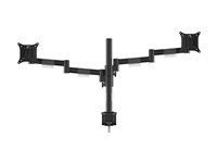 Multibrackets M Officeline - Monteringssats (bordsfäste, dubbel VESA arm-montering) - för 2 LCD-bildskärmar - stål - svart - skärmstorlek: 15"-30" - klämma, monterbar 7350022736610