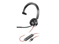 HP Poly Blackwire 3310-M - Blackwire 3300 series - headset - på örat - kabelansluten - USB-C, 3,5 mm kontakt - svart - Certifierad för Microsoft-teams 760Q7AA