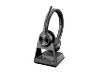 HP Poly Savi 7320 - Savi 7300 series - headset - på örat - DECT - trådlös - USB-A via DECT-adapter - svart - Certifierad för Microsoft-teams, UC-certifierad 8L553AA