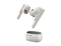 HP Poly Voyager Free 60+ UC - True wireless-hörlurar med mikrofon - inuti örat - Bluetooth - aktiv brusradering - USB-A via Bluetooth-adapter - sandvit - Zoomcertifierad 7Y8G5AA