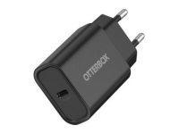 OtterBox - Strömadapter - 20 Watt - 3 A - PD 3.0, USB BC 1.2 (24 pin USB-C) - svart 78-81362