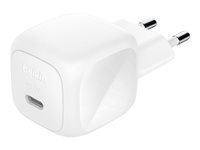 Belkin BoostCharge - Strömadapter - kompakt - 45 Watt - Strömmatning 3.1, Fast Charge (24 pin USB-C) WCA013KQWH