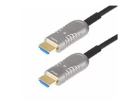 StarTech.com 50ft (15.2m) HDMI 2.1 Hybrid Active Optical Cable (AOC), CMP, Plenum Rated, 8K Ultra High Speed HDMI Fiber Optic Cable, 48Gbps, 8K 60Hz/4K 120Hz, HDR10+/FRL/TMDS/eARC - CMP In Wall HDMI 2.1/2.0 Cord (8K-A-50F-HDMI-CABLE) - Ultra High Speed - HDMI-kabel - HDMI hane till HDMI hane - 15.2 m - hybrid koppar/fiberoptisk - svart - Active Optical Cable (AOC), 4K120Hz stöd, 8K60Hz stöd, 4K60Hz stöd 8K-A-50F-HDMI-CABLE