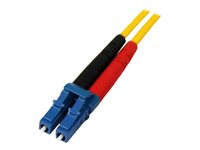 StarTech.com 1m Fiber Optic Cable - Single-Mode Duplex 9/125 - LSZH - LC/LC - OS1 - LC to LC Fiber Patch Cable (SMFIBLCLC1) - Patch-kabel - LC enkelläge (hane) till LC enkelläge (hane) - 1 m - fiberoptisk - duplex - 9 / 125 mikrometer - OS1 - formpressad - gul - för P/N: SFP100BBXDST, SFP100BBXUST, SFP10GBBXDST, SFP10GBBXUST, SFP10GBLRST, SFP10GBZRST SMFIBLCLC1
