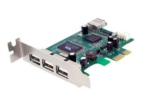 StarTech.com 4 Port PCI Express Low Profile High Speed USB Card - PCIe USB 2.0 Card - PCI-E USB 2.0 Card (PEXUSB4DP) - USB-adapter - PCIe låg profil - USB, USB 2.0 - 4 portar - för P/N: ST4200MINI2 PEXUSB4DP