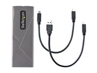 StarTech.com USB-C 10Gbps to M.2 NVMe or M.2 SATA SSD Enclosure, Tool-free M.2 PCIe/SATA NGFF SSD Enclosure, Portable Aluminum Case, USB Type-C & USB-A Host Cables, For 2230/2242/2260/2280 - Works w/ Thunderbolt 3 (M2-USB-C-NVME-SATA) - Förvaringslåda - M.2 - M.2 Card (PCIe NVMe & SATA) - USB-C 3.2 (Gen 2) - rymdgrå M2-USB-C-NVME-SATA