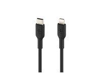 Belkin BoostCharge - Lightning-kabel - 24 pin USB-C hane till Lightning hane - 1 m - svart - USB-strömförsörjning (18W) CAA003BT1MBK