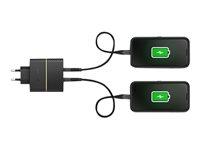 OtterBox Wall Charger - Strömadapter - 50 Watt - 3 A - PD 3.0, USB BC 1.2 - 2 utdatakontakter (24 pin USB-C) - svart skimmer 78-52724