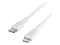 Belkin BoostCharge - Lightning-kabel - USB-C hane till Lightning hane - 1 m - vit - USB-strömförsörjning (18W) CAA003BT1MWH